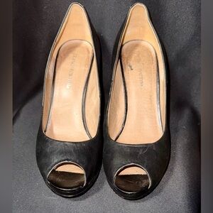 Franco Fortini Black Peep Toe Heels